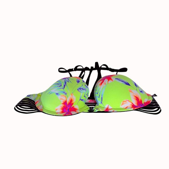 Wear Everywhere Push Up Bra Size 32C  Floral Strappy Back Victorias Secret PINK - Picture 4 of 13